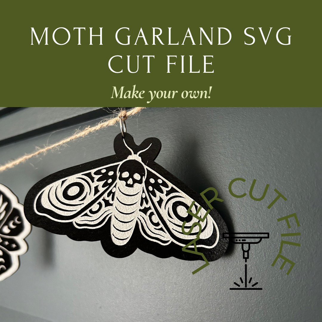 Halloween Moth Garland Digital File Laser