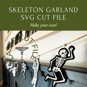 Halloween Skeleton Garland Digital File Laser