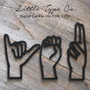 Digital Little Type Co Cut File - Sign Language