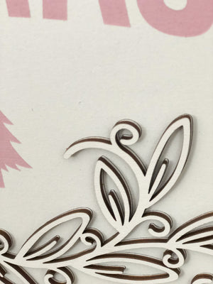 Merry Christmas Sign Blush and White