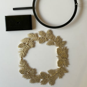 Wooden Wreath and Stand - Pine Branches