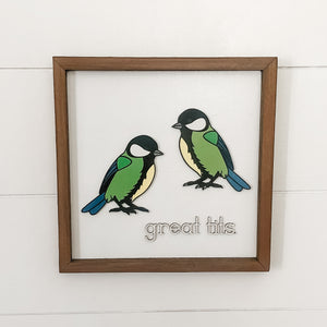 Great Tits Bird Sign
