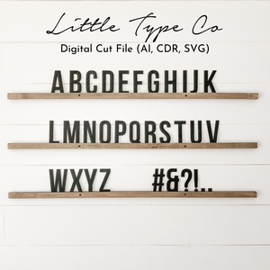 Digital Little Type Co Cut File - Farmhouse