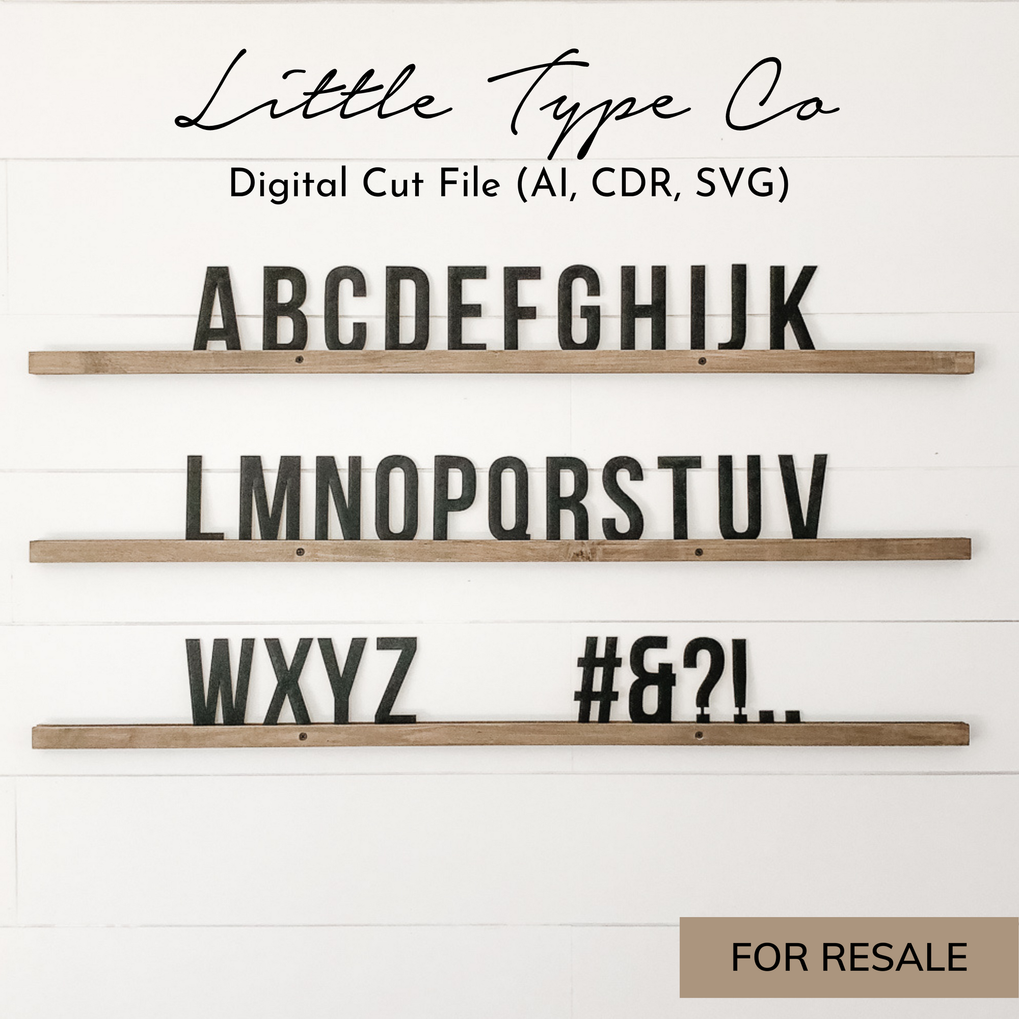 FOR RESALE Digital Little Type Co Cut File - Farmhouse