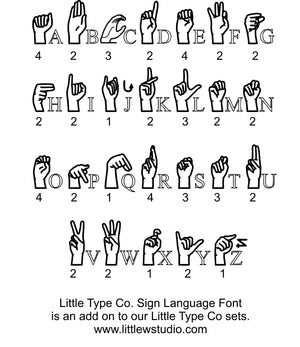 Little Type Co ASL Sign Language Font Accessory *no rails